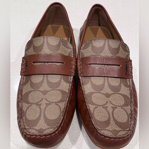 Coach Mott Driver Men’s Loafers - Signature Canvas & Leather | Size 8.5D